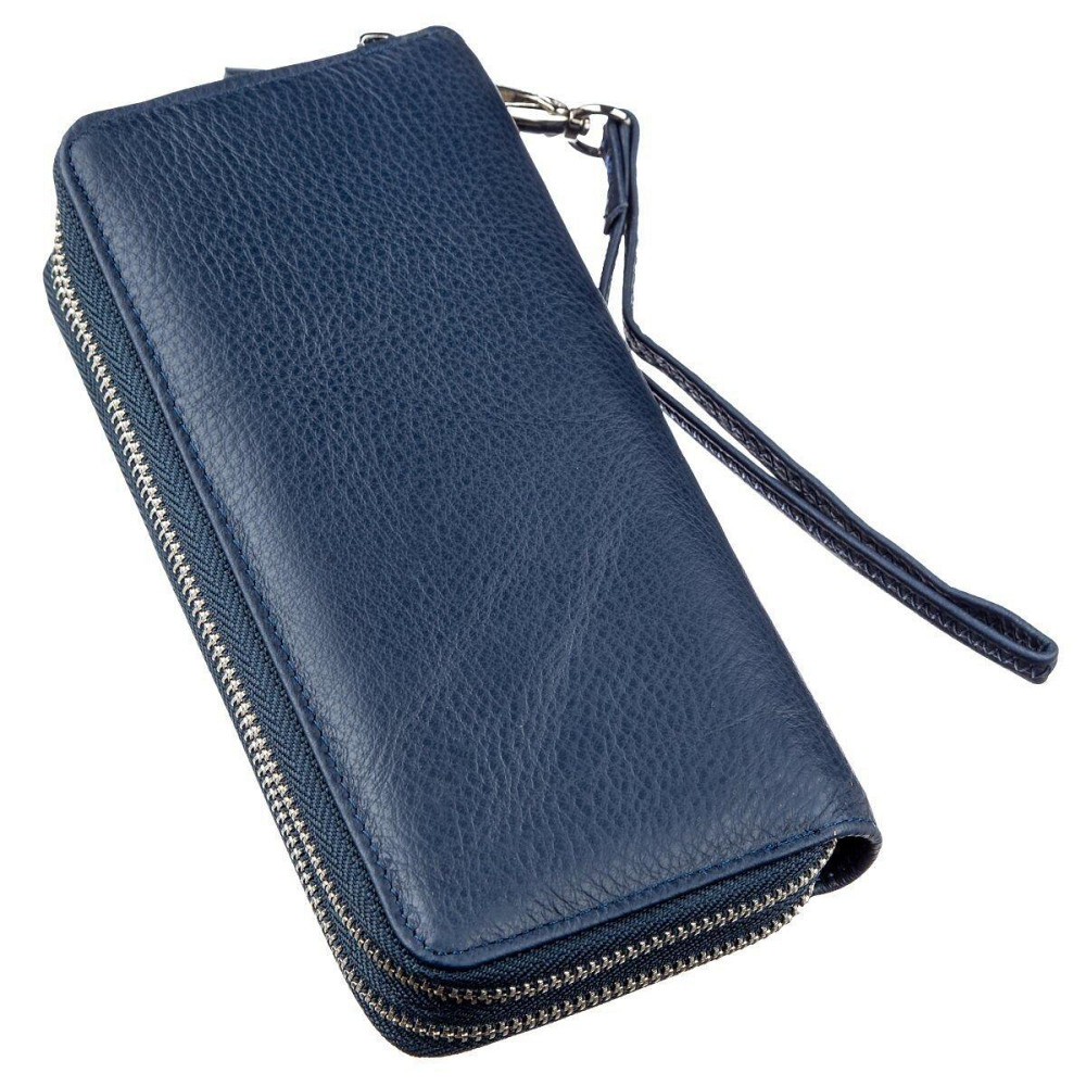 Жіночий шкіряний клатч з ремінцем синій (ST Leather) Київ - фото 14