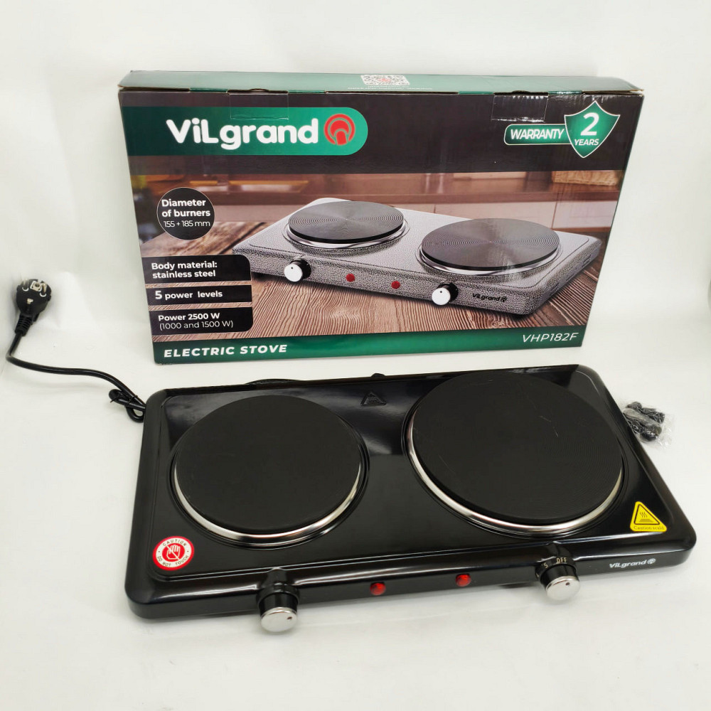 Плита кухонная переносная VILGRAND VHP182F 2500Вт, Мощная настольная электроплита VM-71 Львов - изображение 9