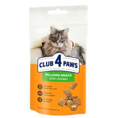 Лакомство для котов Club 4 Paws Подушечки с курицей 60 г (4820269145337) Винница