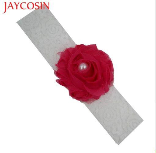 Мереживна дитяча пов'язка малинова - окружність 36-44см, квітка 6см Київ - фото 1