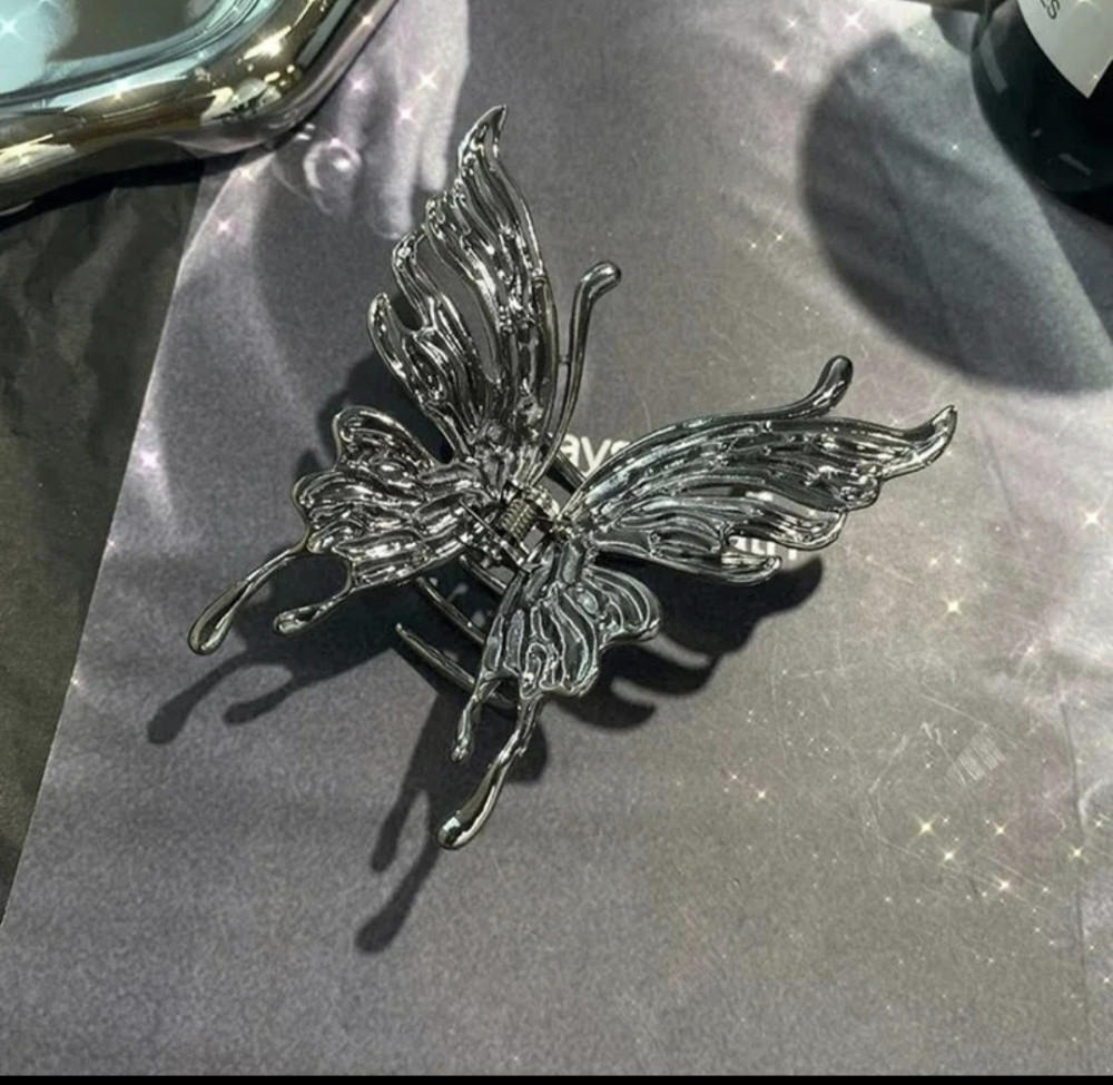 Заколка-крабік метелик Темний металік Смела - изображение 1