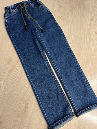 Джинсы женские Vanver 8023 MOM STRAIGHT jeans comfort уровни стрейчевые талия на резинке шнурок сини Одесса - изображение 9