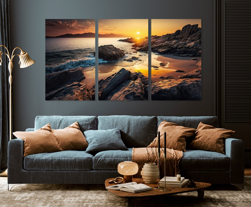 Модульна картина у вітальню/ спальню Морський краєвид    ART-150_3A 100х150 см Київ - фото 2