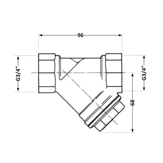 Фільтр косий Icma No50 грубого очищення 1 1/4" ВВ латунний 83050AG05 Київ