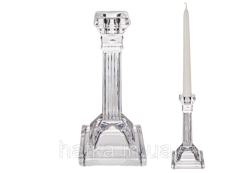 Підсвічник 1 шт скляний 20 см прозорий Київ - фото 3