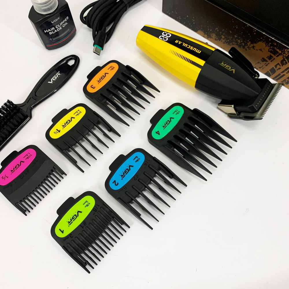 Машинка для стрижки волосся з регульованою довжиною VGR, Машинка для стрижки з потужним акумулятором HR-42 Львів - фото 17