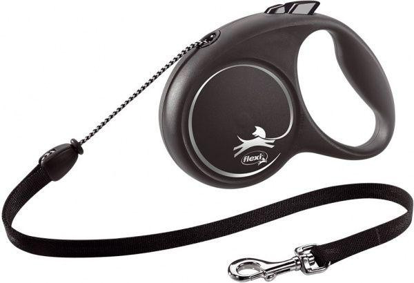 Повідець-рулетка Flexi Black Design М трос 5м/20 кг (Срібний) Вінниця - фото 1