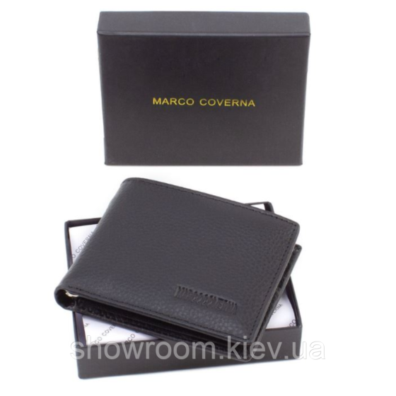 Шкіряний затискач для грошей на магніті Marco Coverna (101) black Київ