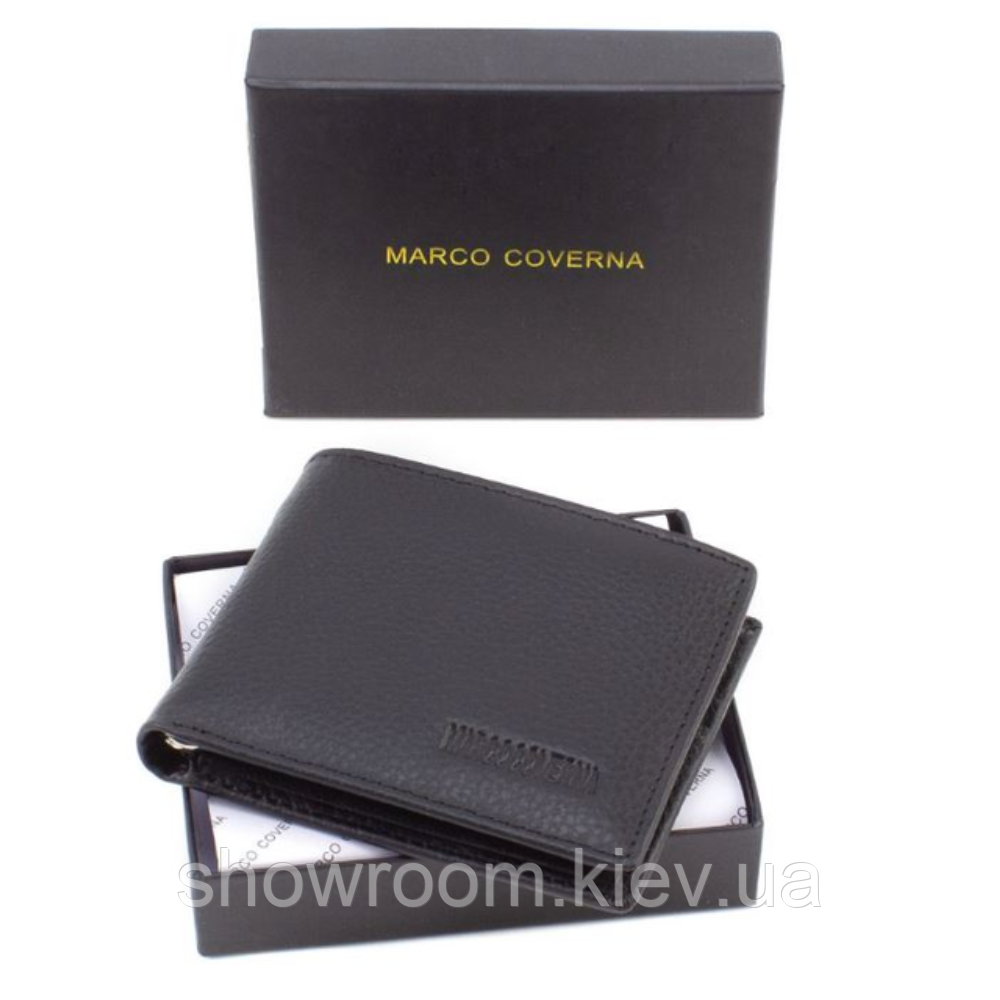 Шкіряний затискач для грошей на магніті Marco Coverna (101) black Київ - фото 1