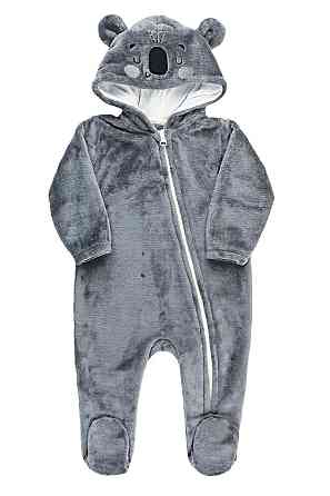Комбінезон теплий для новонароджених, темно-сірий 74 топ Крохатушка одяг Київ