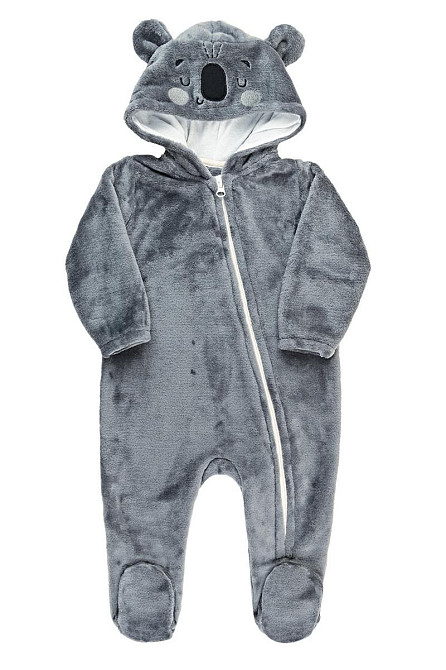 Комбінезон теплий для новонароджених, темно-сірий 74 топ Крохатушка одяг Київ - фото 1