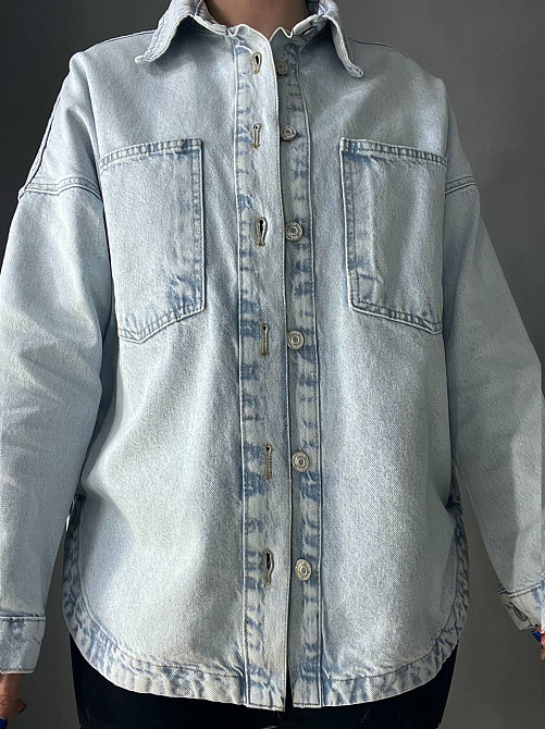 Сорочка жіноча XRAY 2038 джинсова оверсайз блакитна, блакитний, XS Київ - фото 19