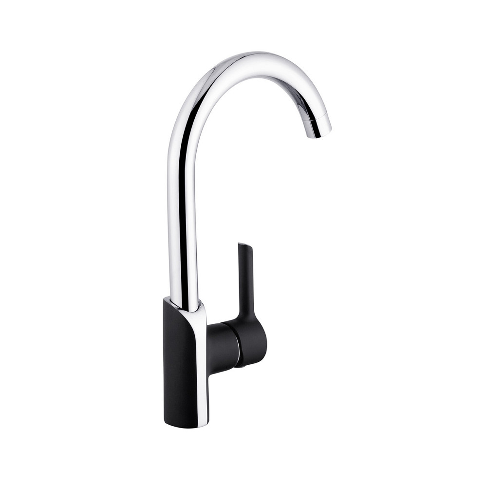 Змішувач для кухні Kroner KRP Essen - SCH030 хром/чорний Київ - фото 3