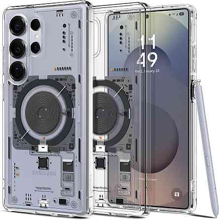 Чехол Spigen Ultra Hybrid MagFit для Galaxy S25 Ultra прозрачный магнитный Qi2 сертифицированный Neo One Киев