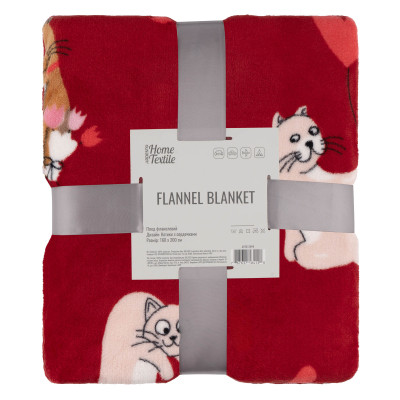 Плед Ardesto Flannel 160х200см, 100% поліестер, котики з сердечками (ART0124PB) Вінниця - фото 2