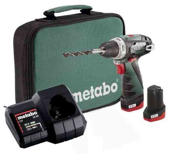 Акумуляторний шуруповерт Metabo PowerMaxx BS Basic 2х2,0 Ач в сумці (600079550) Київ