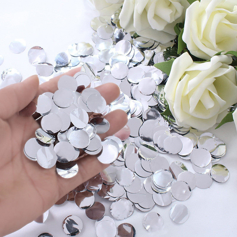 Конфетті круглий із фольги 10 г 15 мм сріблястий Київ - фото 1