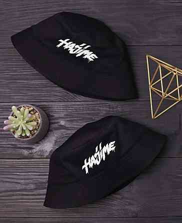 Черная панама с надписью - 