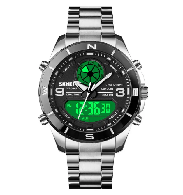 Годинник чоловічий на сталевому браслеті Skmei 1839 (Сріблястий з чорним циферблатом) Вінниця - фото 4