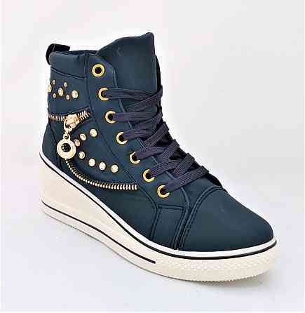 Жіночі Снікери Кросівки на Танкетці Сині Сліпони Мокасини на Платформі (розміри: 39,40) Дніпро