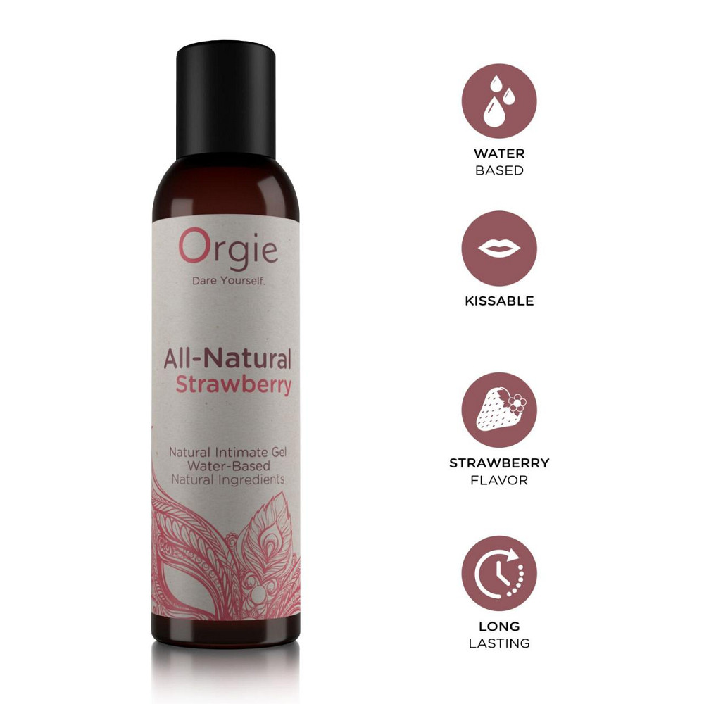 Лубрикант на водній основі Orgie All Natural Strawberry, 150 мл, зі смаком та ароматом полуниці Sex Aura Київ - фото 3