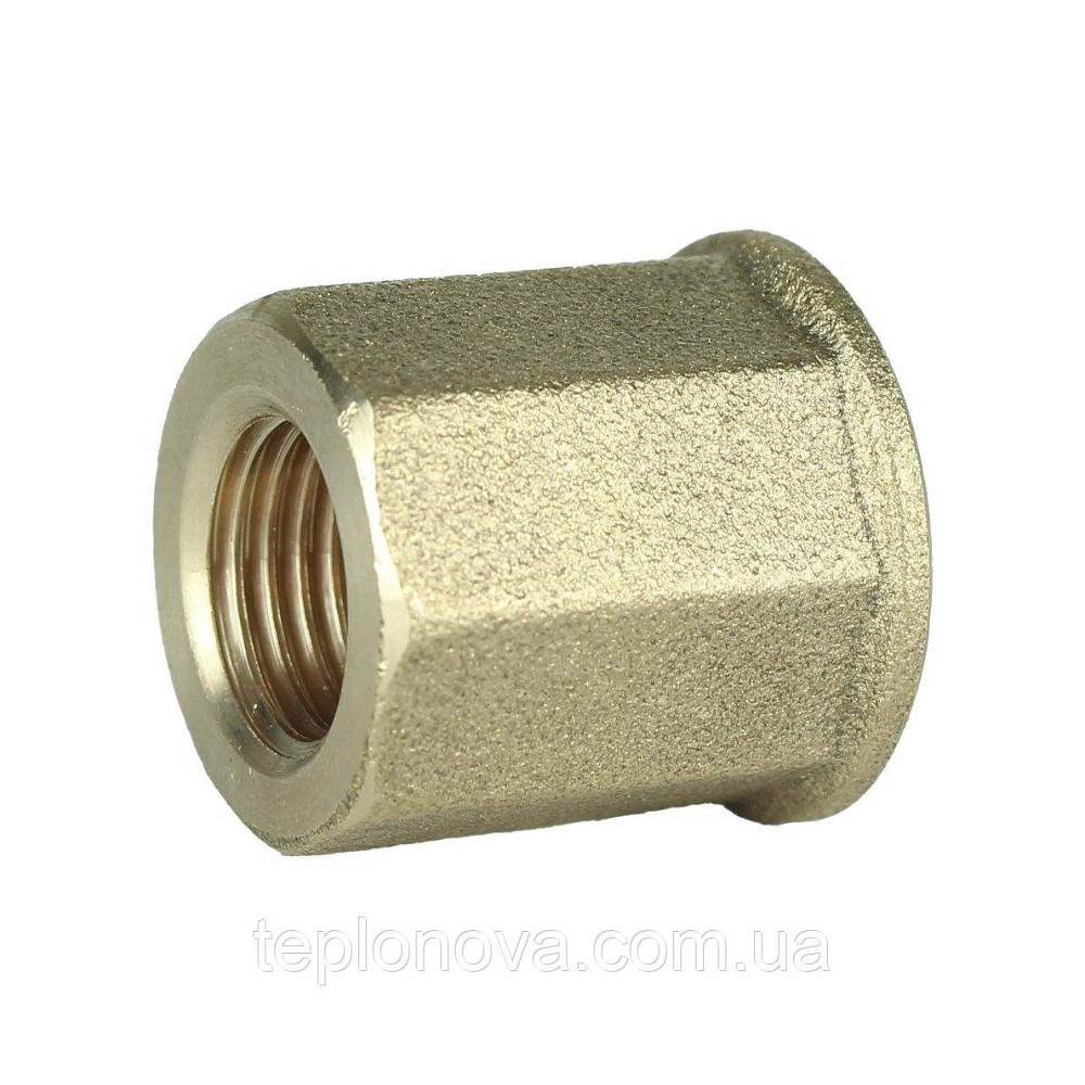 Муфта редукционная латунная 3/8″ВР х 1/4″ВР штампованная восьмигранная А0321А VA Черновцы - изображение 1