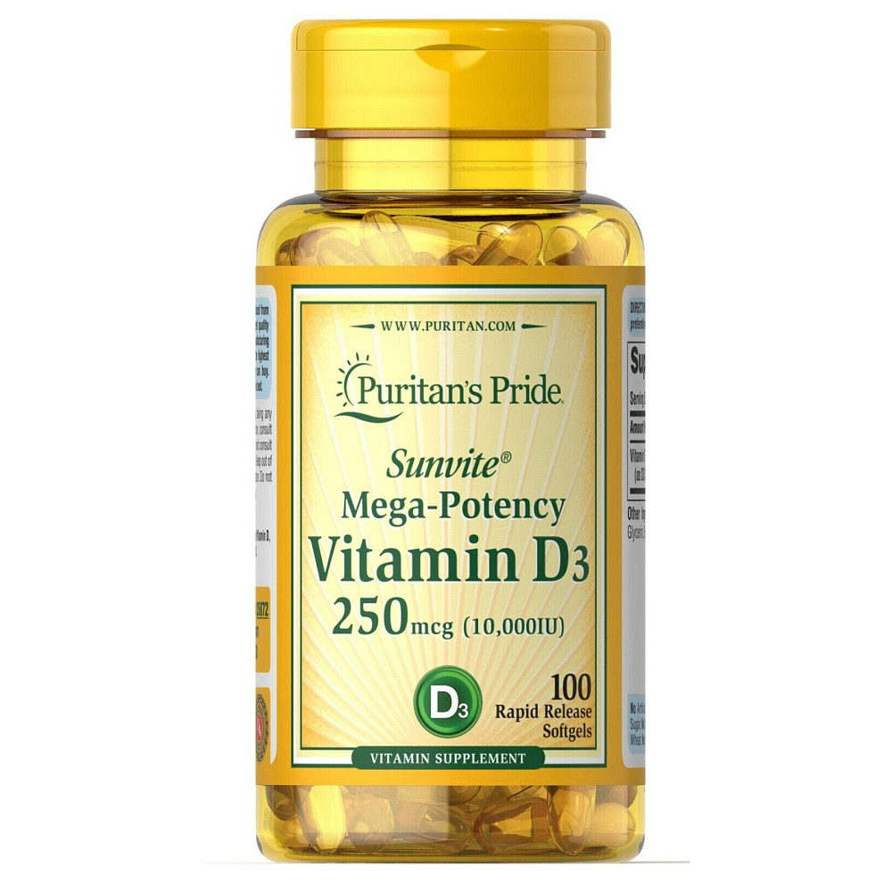 Vitamin D3 250mcg(10000 IU) Mega-Potency - 100 softgels Луцьк - фото 1