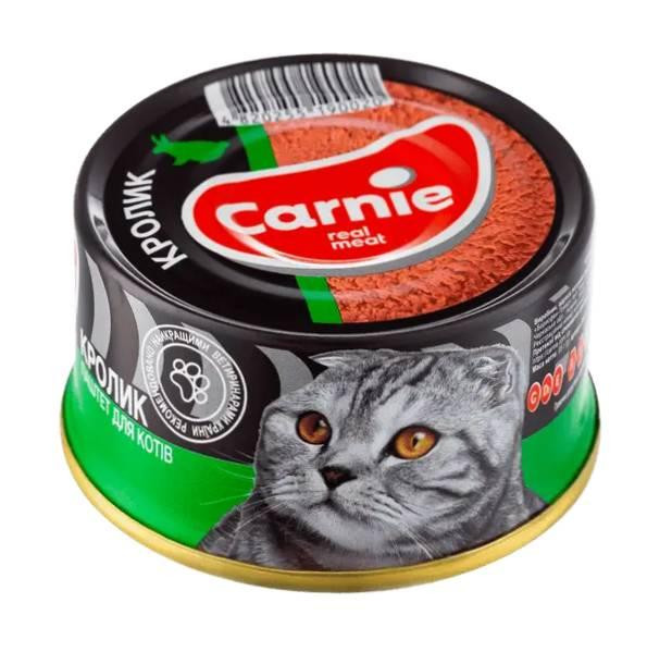 Мясной паштет для кошек Карни Carnie консервы для кошек с кроликом 90 г Винница - изображение 1