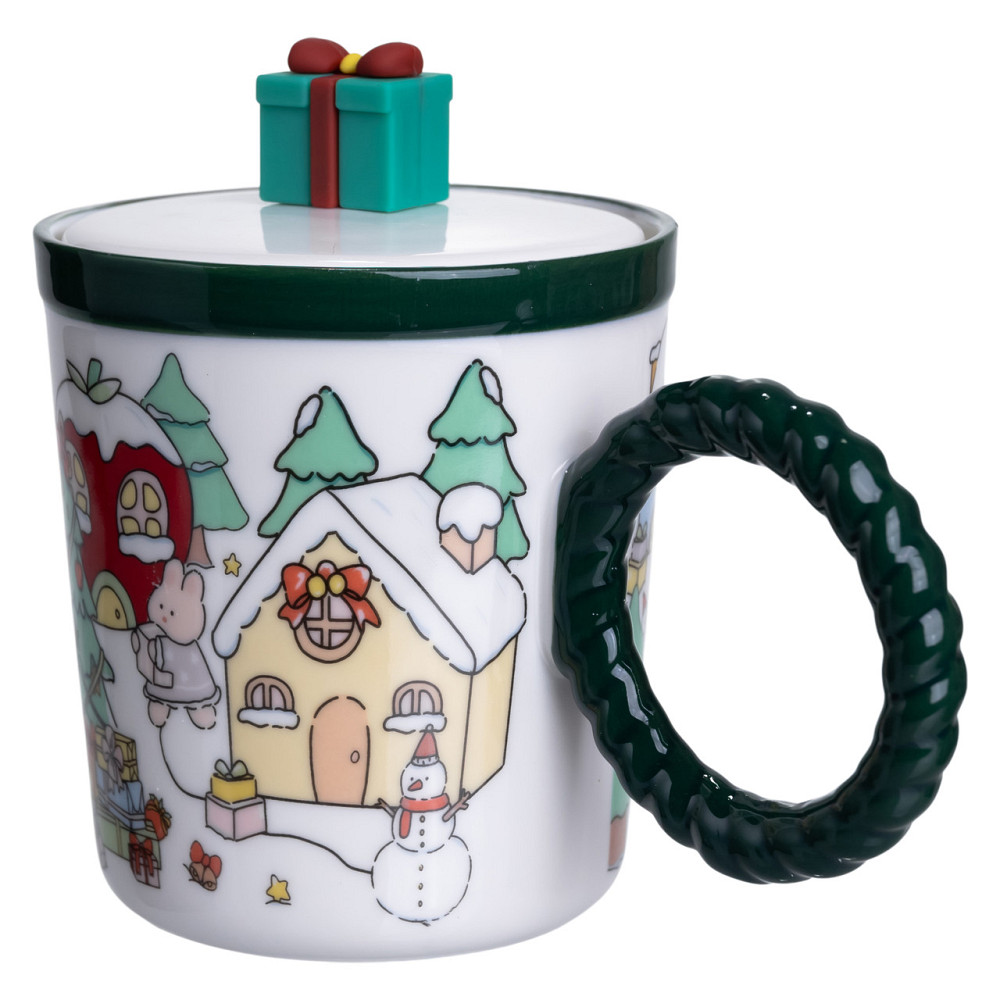 Yiwu Чашка порцелянова з кришкою Подарунок 400 (мл) Зелений Yiwu FM-CS-36C Коломыя - изображение 3