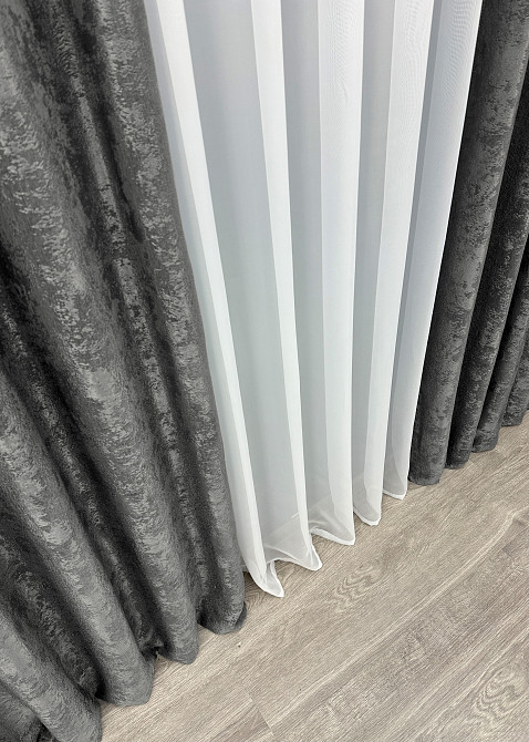 Шторна тканина жакард, колекція "Sultan XO" Туреччина колір графітовий 1123ш Київ - фото 6