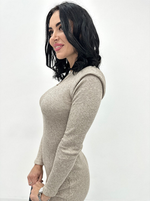 Тепла сукня рубчик "Hillary" оптом | Норма Капучіно, 42-44 Київ - фото 2