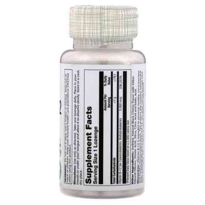 Вітамін Solaray Вітамін B12, 5000 мкг, смак натуральної чорної вишні, 30 лід (SOR04351) Вінниця