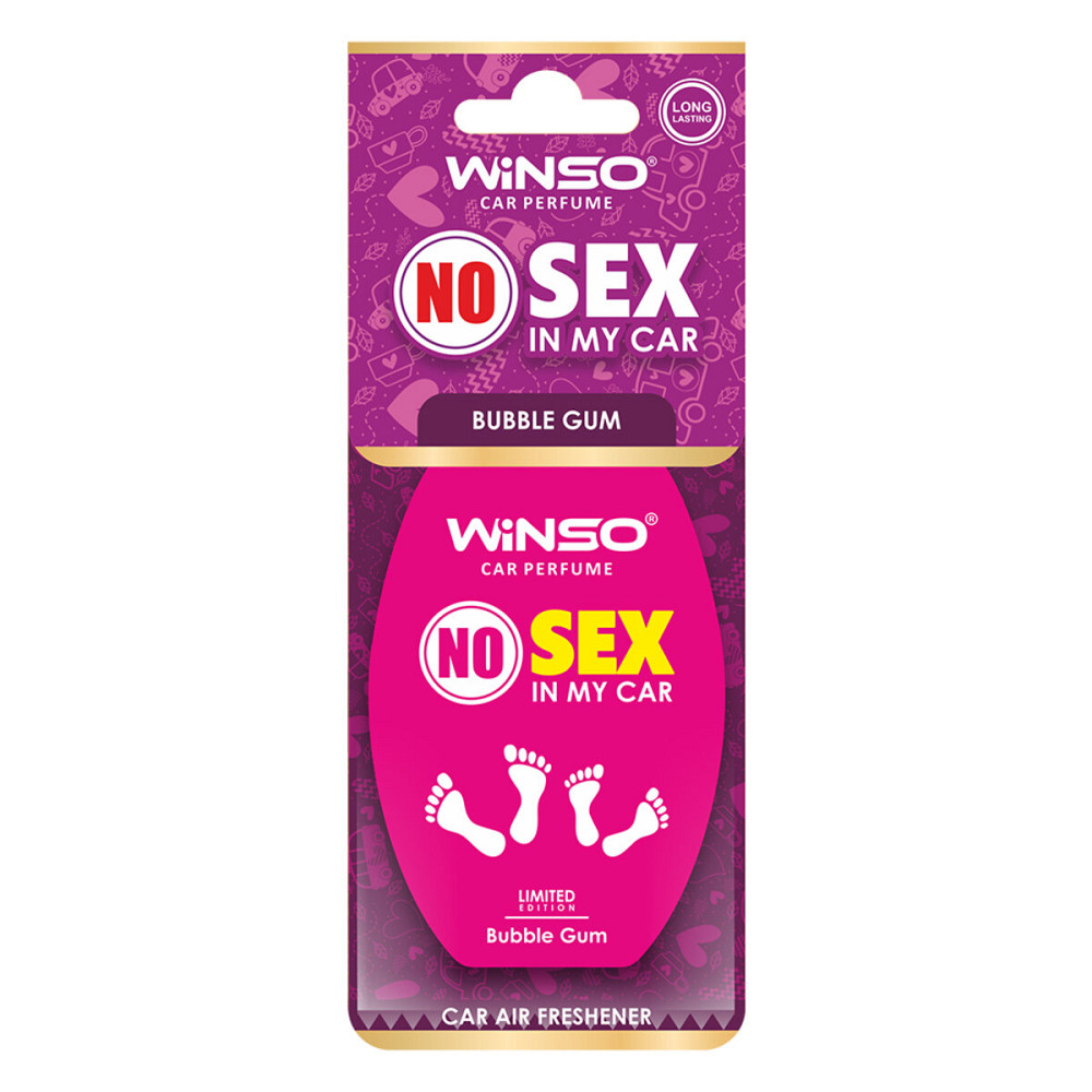 Освежитель воздуха WINSO NO Sex in My Car, целлюлозный ароматизатор, BUBBLE GUM Київ - фото 1