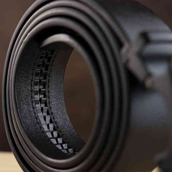 Ремінь чоловічий c силуетом букви G Vintage 20287 Чорний Київ