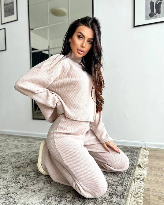 Жіночий теплий базовий костюм: кофта і штани ангора рубчик Одеса - фото 1