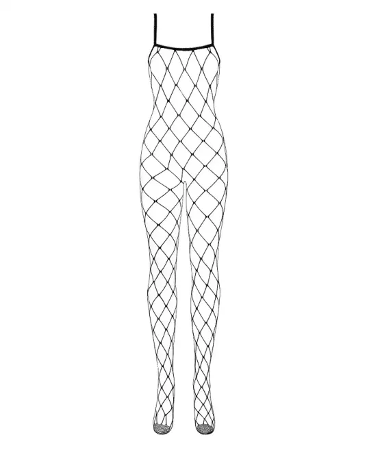 Бодістокінг з великим вічком і відкритими грудьми Obsessive Bodystocking N102 S/M/L, чорний Львів - фото 3