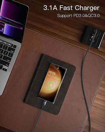 Кабель CONMDEX USB-A - USB-C 3.1 Gen 1 м, 10 Гбит/с, QC 3.0 до 3А, 18 Вт, 56 кОм, серый Киев