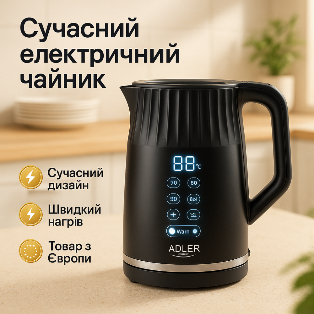 Потужний побутовий електрочайник, Електричний безшумний чайник з автоматичним відключенням IB-35 Львів - фото 3