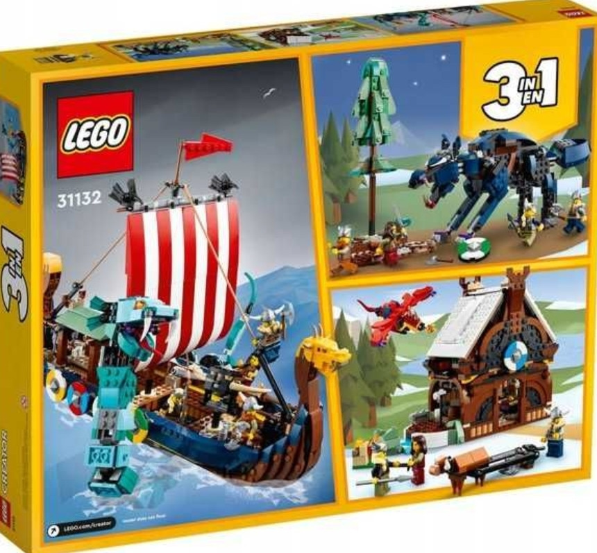 Конструктор LEGO Creator 3 в 1 31132 Корабель вікінгів і змій Мідгард. Харків - фото 7
