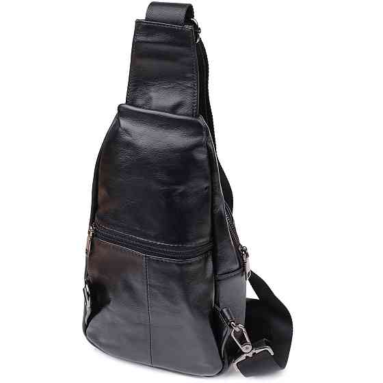 Чоловічі сумки через плече з натуральної шкіри Чорний (Vintage) Київ