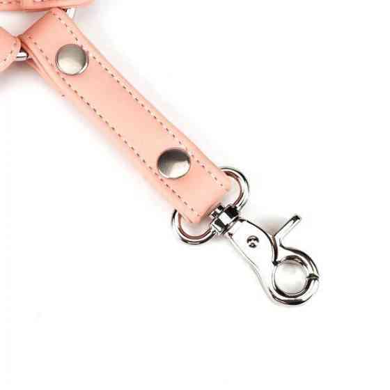 Хрестовина для фіксації Liebe Seele Dark Candy Pink Hogtie, з кільцем, 4 карабіни Sex Aura Київ