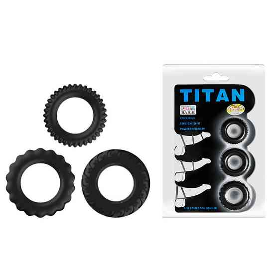 Ерекційні кільця - Titan Cock Ring Set Blue Sex Aura Київ