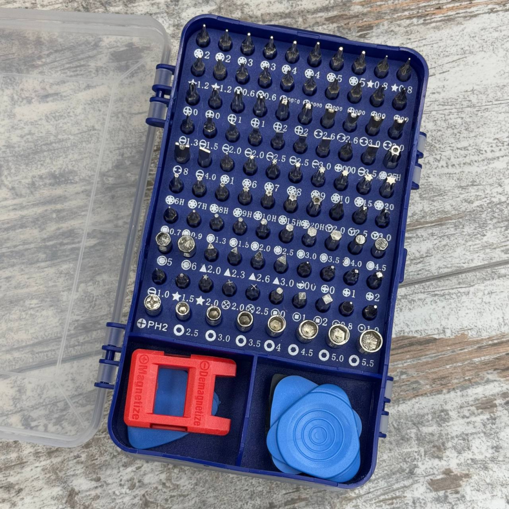 Набор инструментов 115 в 1 для ремонта электроники, отвертка с 98 битами и аксессуарами в кейсе Киев - изображение 4