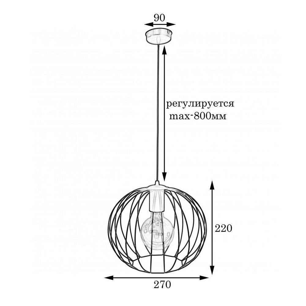 Світильник куля на підвісі лофт Е27 Globe NL 272 CR хром Київ - фото 3