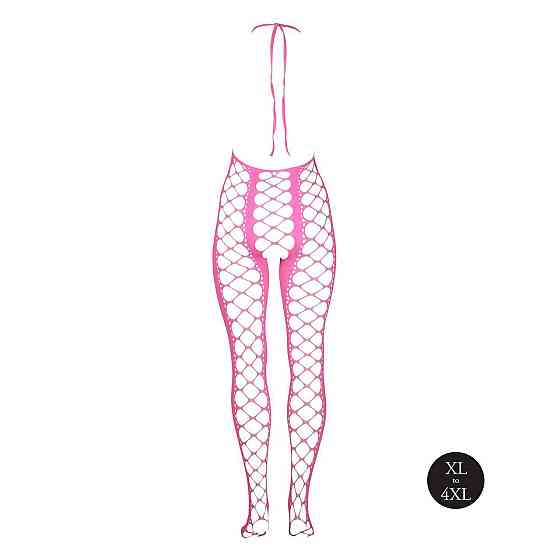 Бодистокинг - Ouch! Bodystocking With Halterneck Pink, XL/4XL Sex Aura Киев
