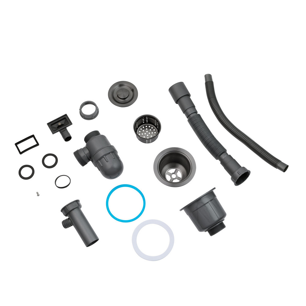 Кухонная мойка Kroner KRP Schwarze - 4545HM PVD (3.0/1.0 мм) черная Киев - изображение 8