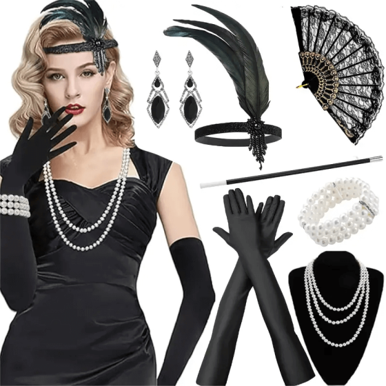 Набір Гетсбі (9 предм.), гангстерський до костюма ретро 1920-і рр. Київ
