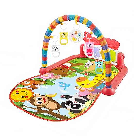 Дитячий розвивальний килимок із музичним піаніно, іграшками, шкалою зросту, ігровий килимок для дітей, червоний Кам'янець-Подільський