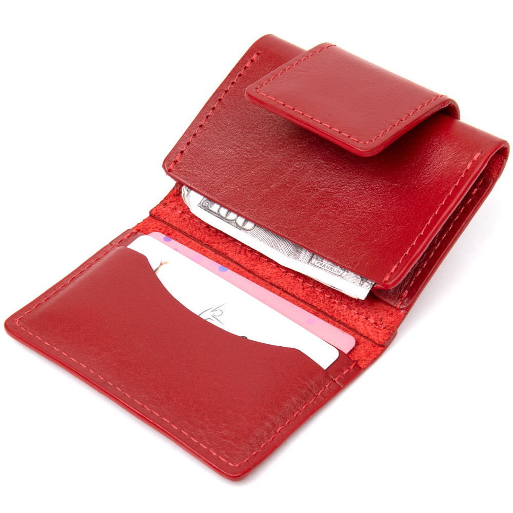 Кожаная визитница GRANDE PELLE 11412 Красный Киев - изображение 7