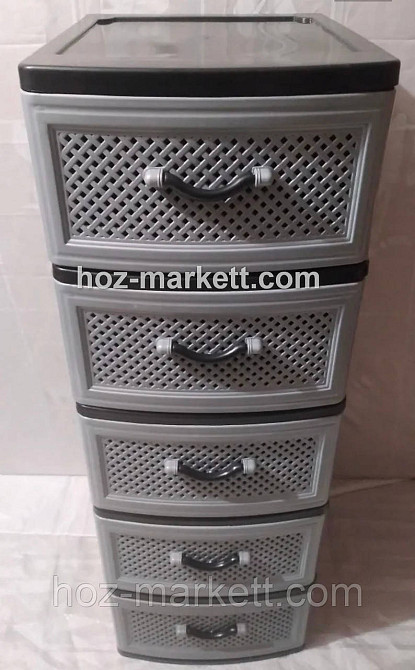 Комод пластиковий на 5 ящиків сіра сітка Харків - фото 3